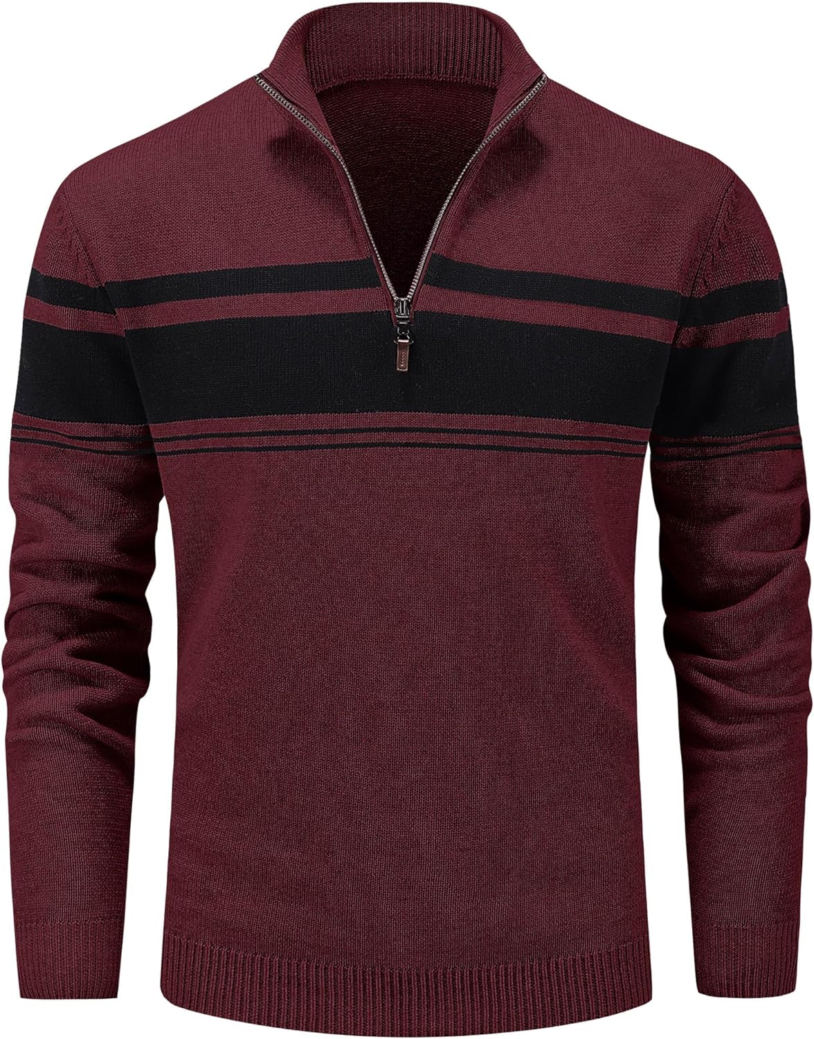Men’s Sweaters 1/4 Zip Cotton Sweater Pullover  Sweaters Striped Fall Winter Warm Sweatshirts
